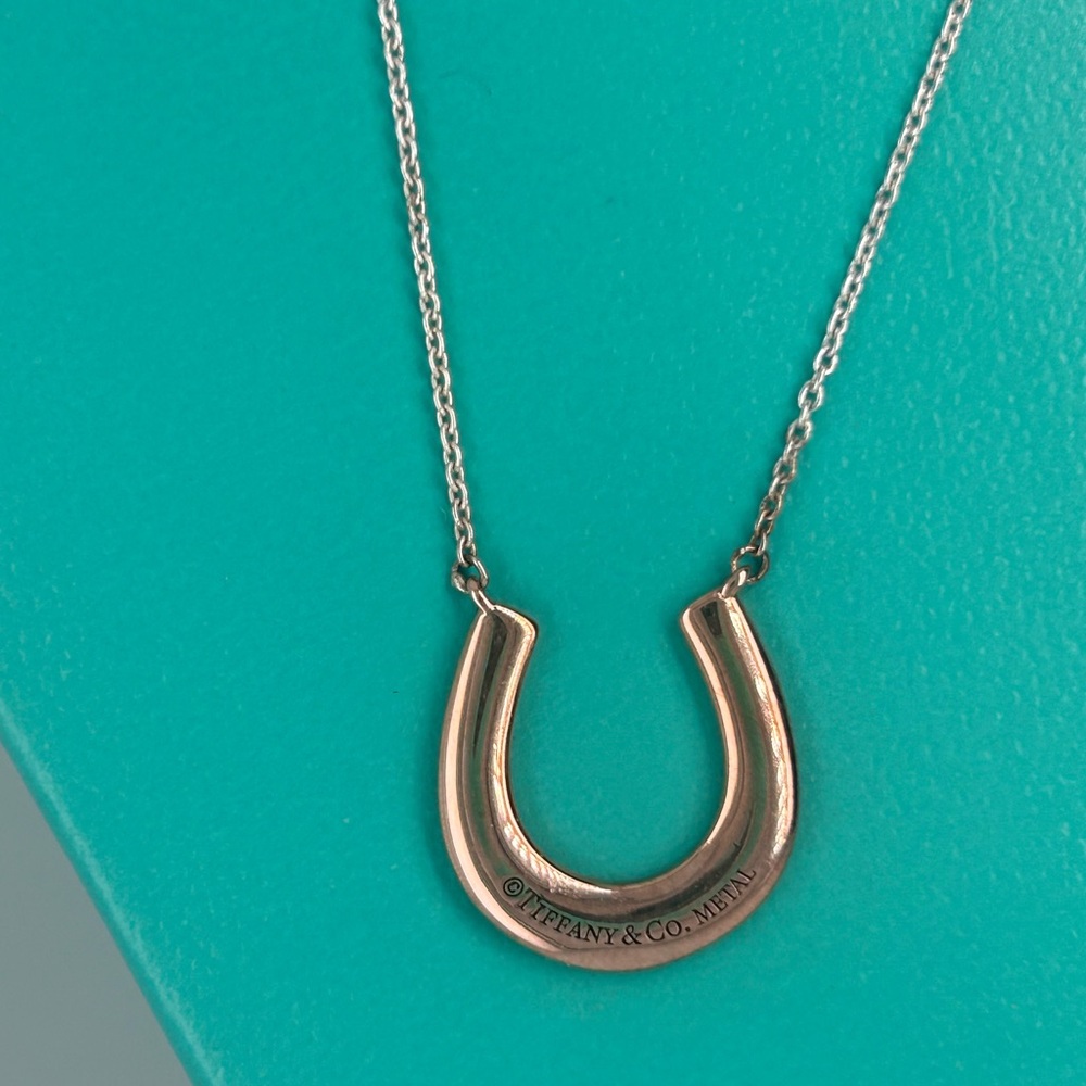 Tiffany & Co Rubedo Horseshoe Sterling Pendant Necklace - 18"